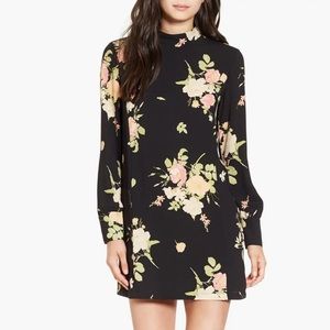 NWOT Leith Floral Print Mock Neck Shift Dress